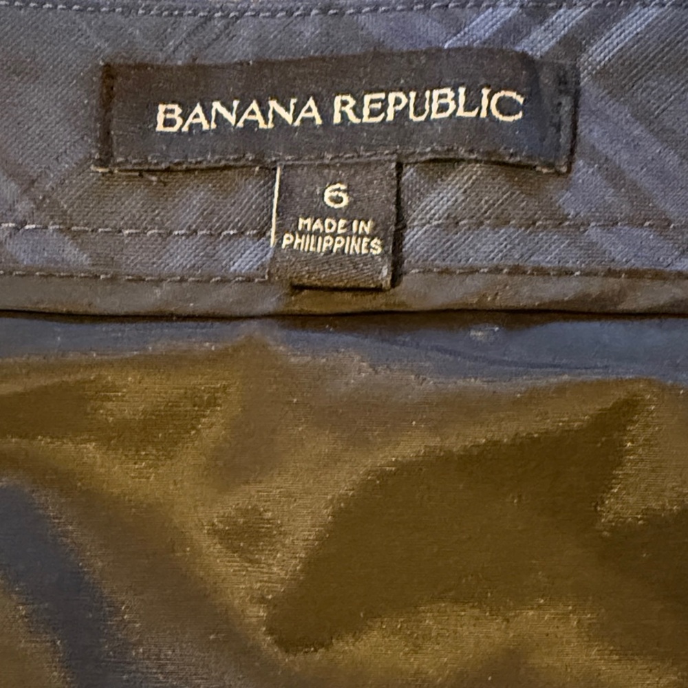 Banana Republic Navy Plaid Pencil Skirt - Picture 6 of 14